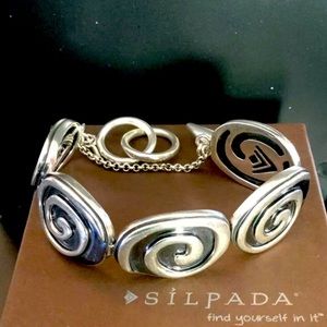 Retired Silpada Sterling Silver Swirl Bracelet